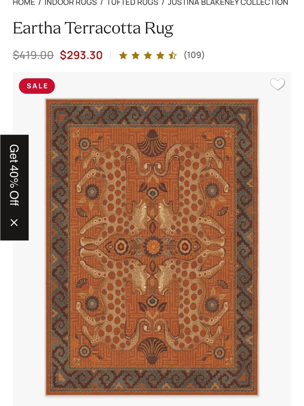 Justina Blakeney Eartha Rug in Terracotta